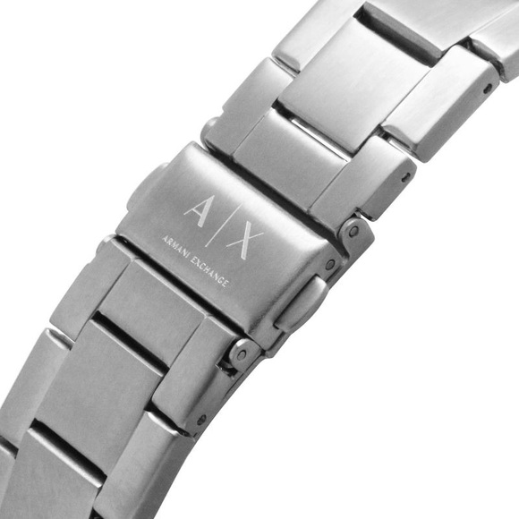 ❤️ARMANI EXCHANGE Mens LEONARDO Round White Dial Stainless Steel Bracelet Watch - Picture 8 of 9